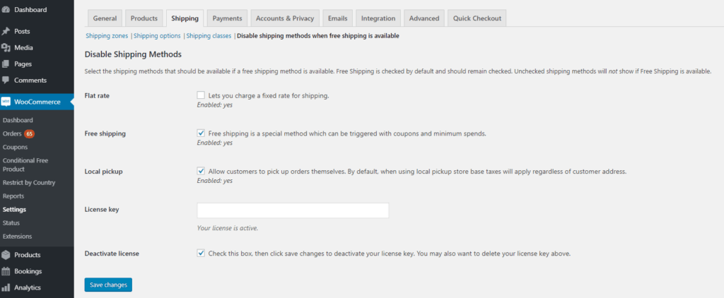 Settings Page